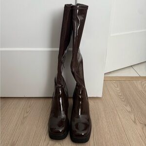 Dark Brown Knee-High Women's Boots
